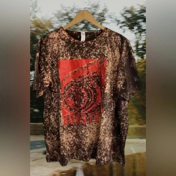 Women’s XL Racing Turbo Engine Car Motor Boosted Cropped T-shirt Bleached Grunge - Picture 2 of 11